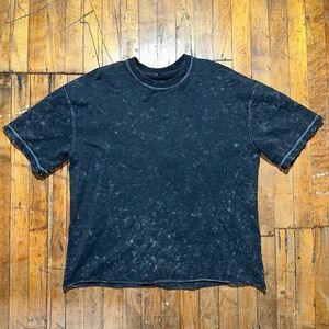 Zara Oversized Tee Shirt Women's S Navy Boxy Fit Short Sleeve Crew Neck Pullover